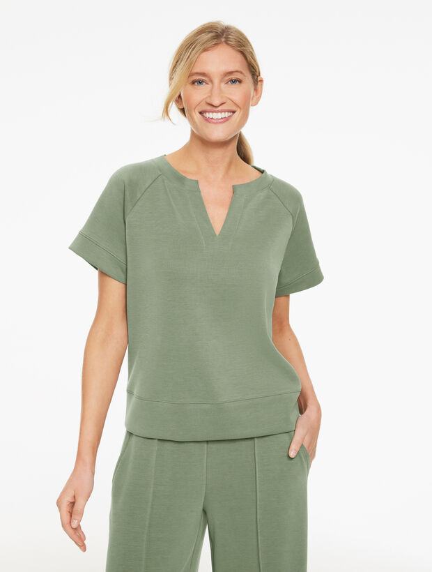 AirKnit Stretch Split Neck Tee - Sandwash