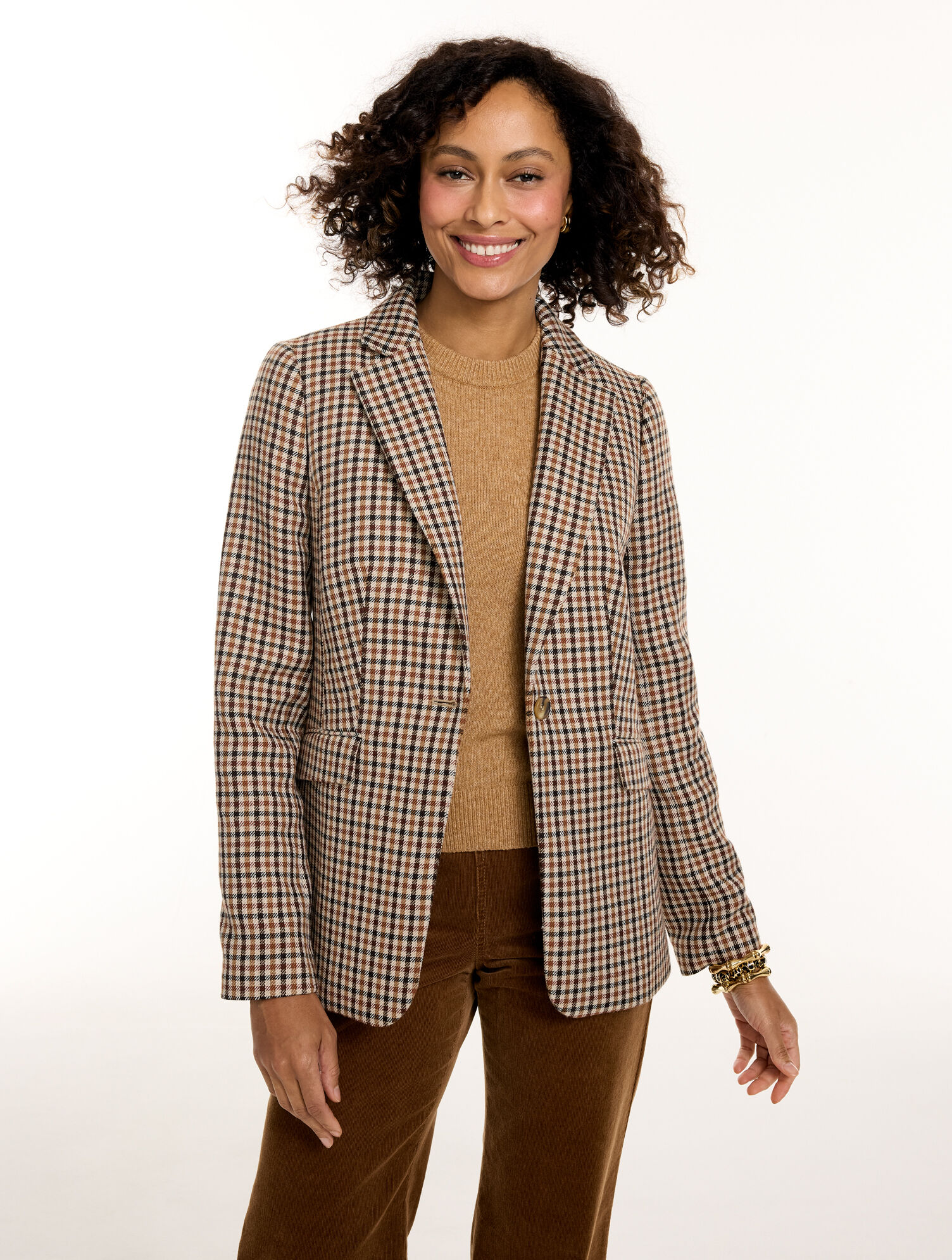 Tattersall Single Button Blazer