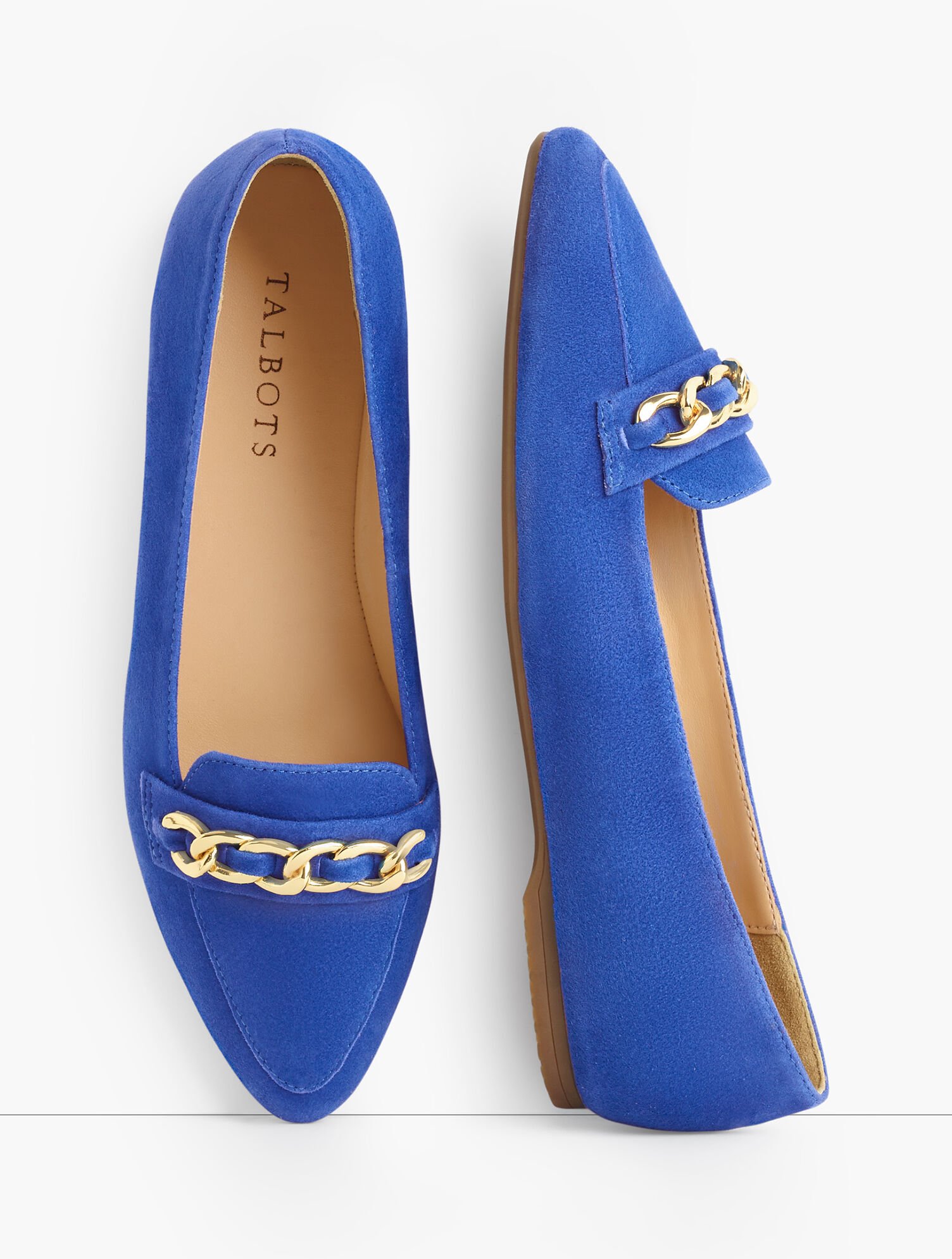 Lucy Chain Link Loafers Suede Talbots