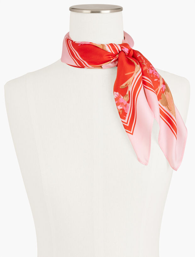 Watercolor Bouquets Silk Square Scarf