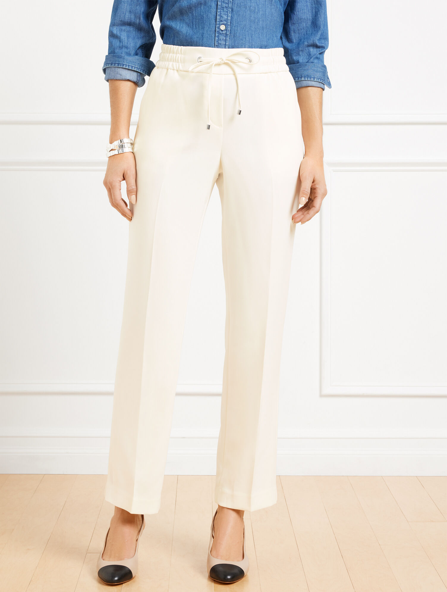 Straight Ankle Crepe Pants - image 3