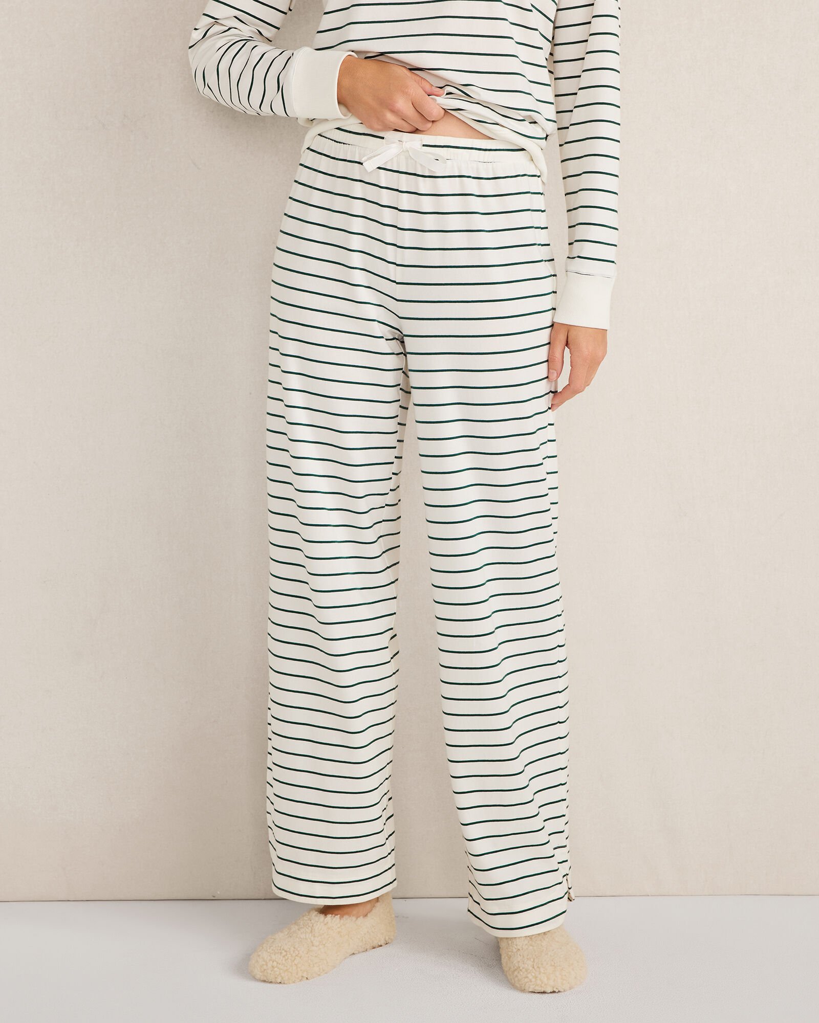 Organic Cotton Jersey Stripe Pants