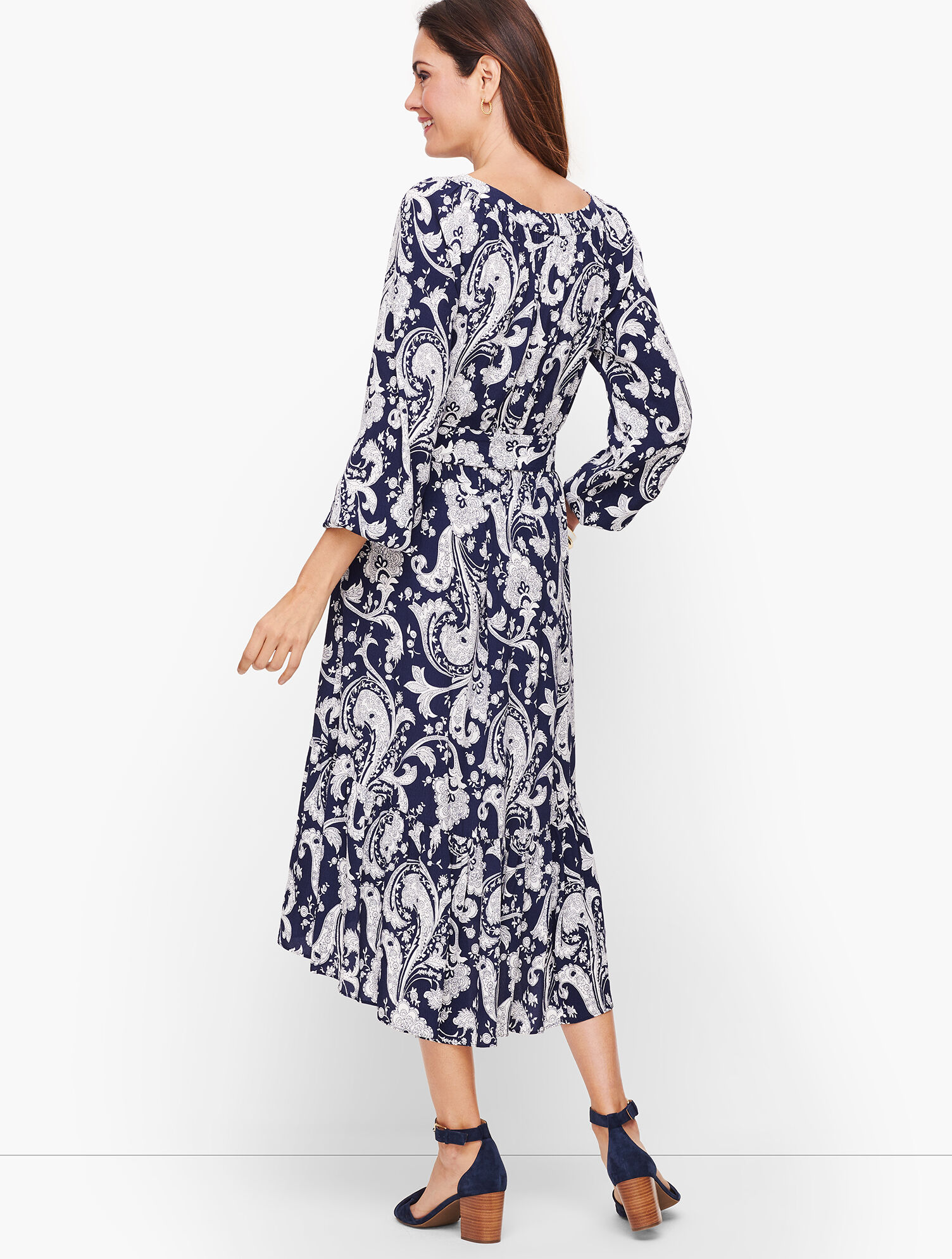Flounce Hem Midi Dress