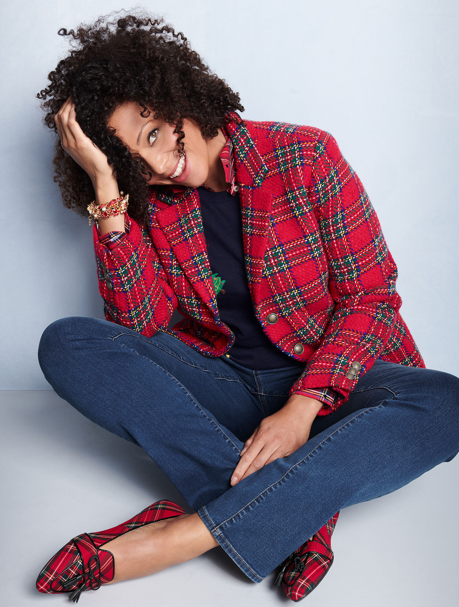 Francesca Driving Flats - Tartan