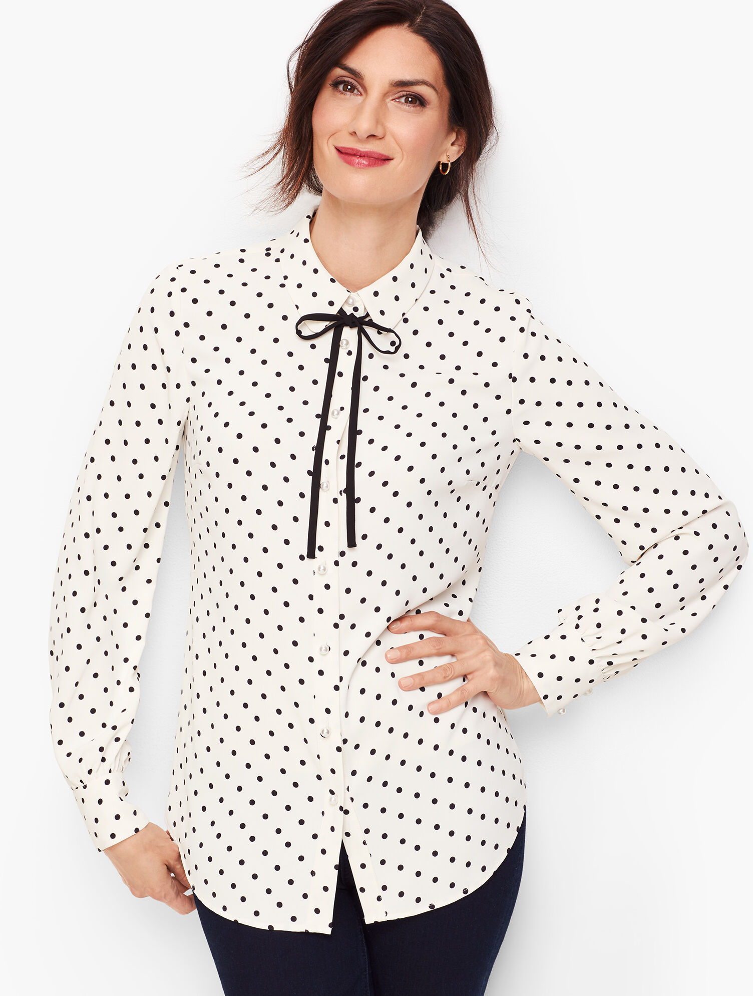 Pearl Button Dot Shirt | Talbots
