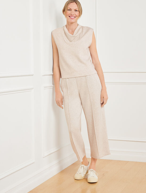 AirKnit Stretch Heathered Cowl-Neck Tank