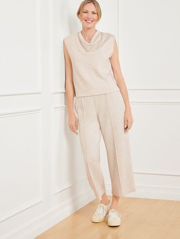 AirKnit Stretch Heathered Cowl-Neck Tank