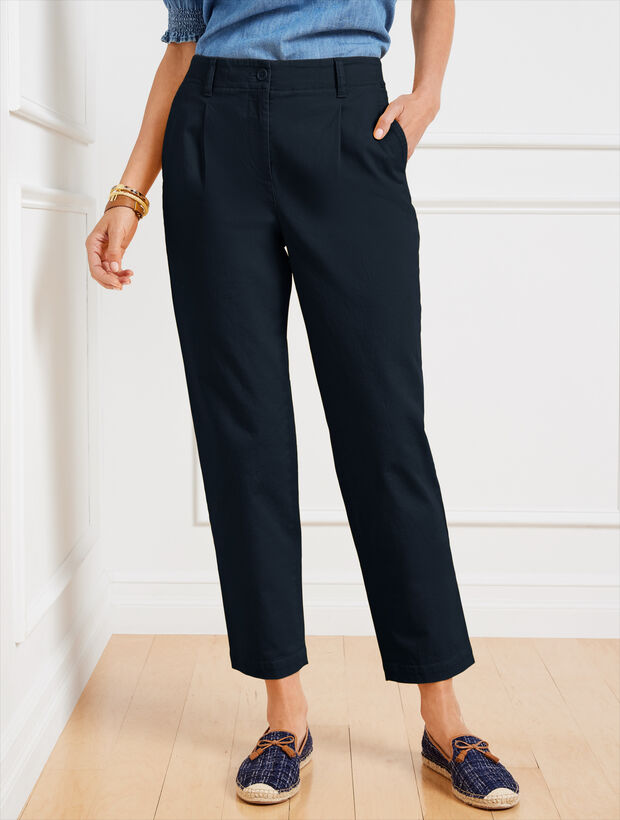 Modern Twill Pleated Chinos Talbots