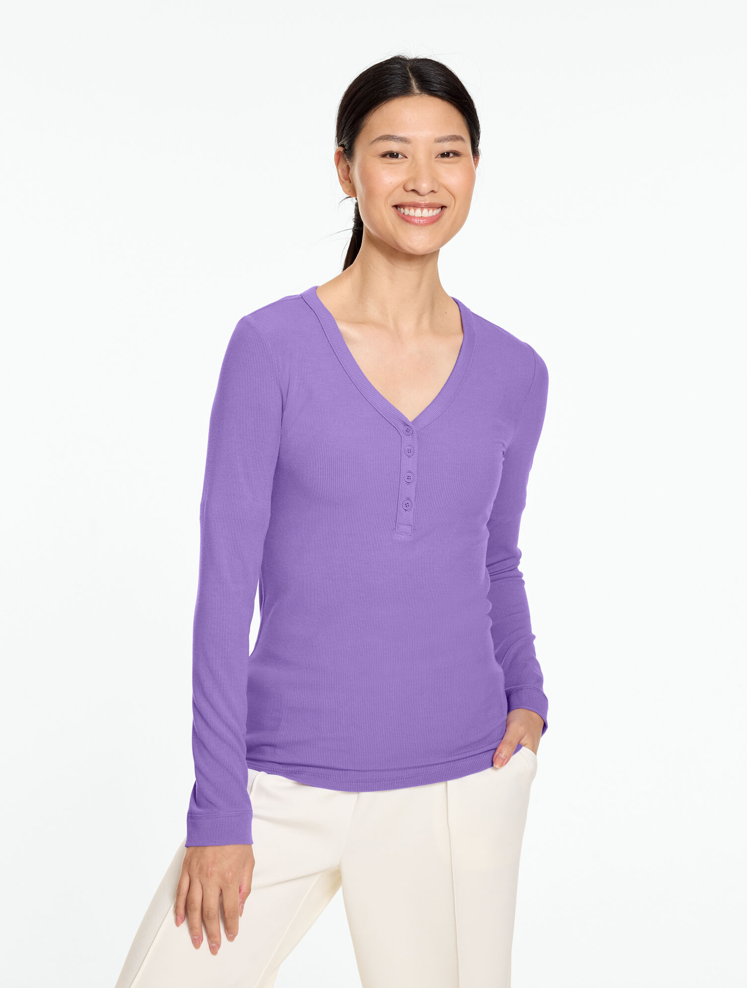 Ribbed Henley Tee
