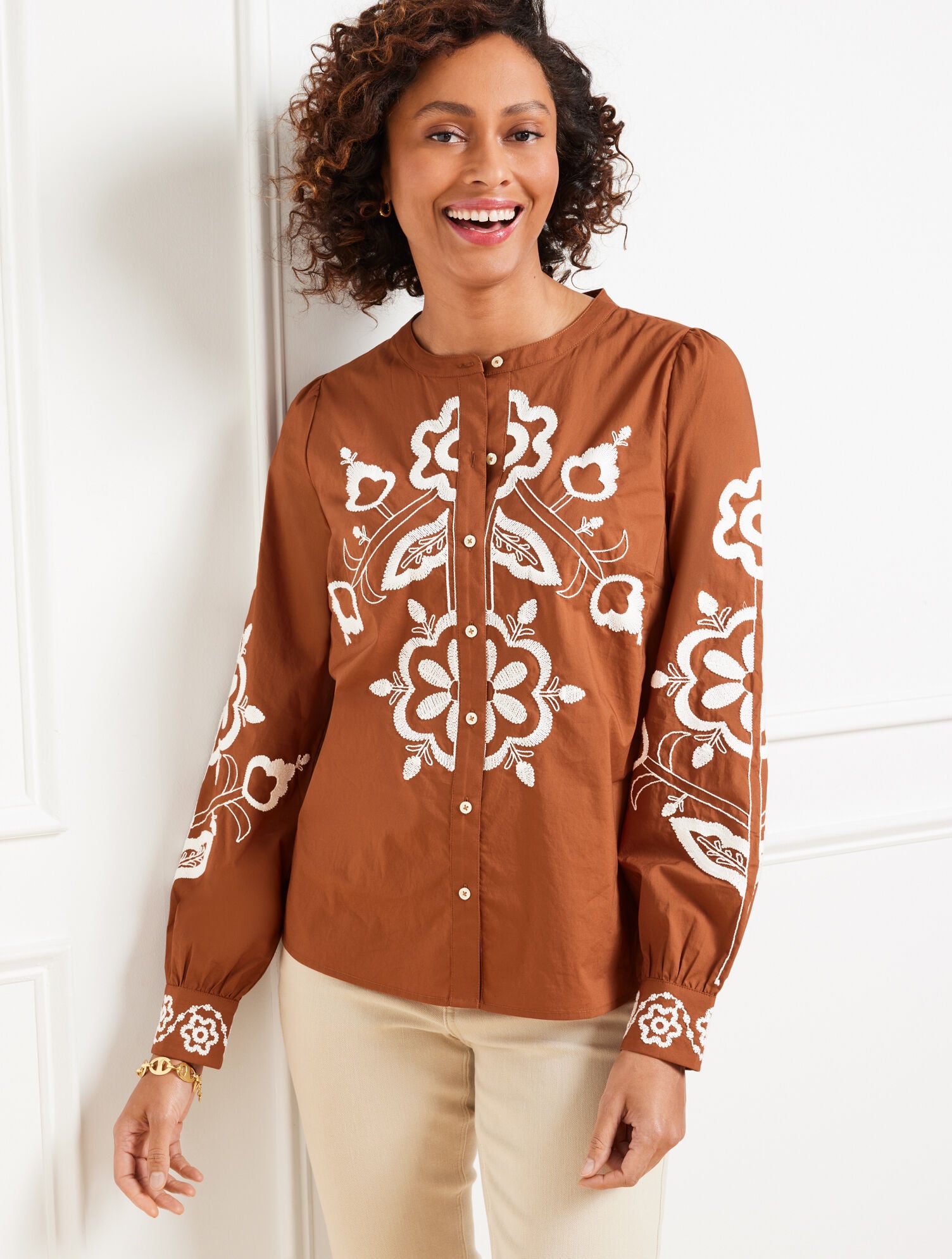 MUCH TO CELEBRATE POPLIN TOP main image 1