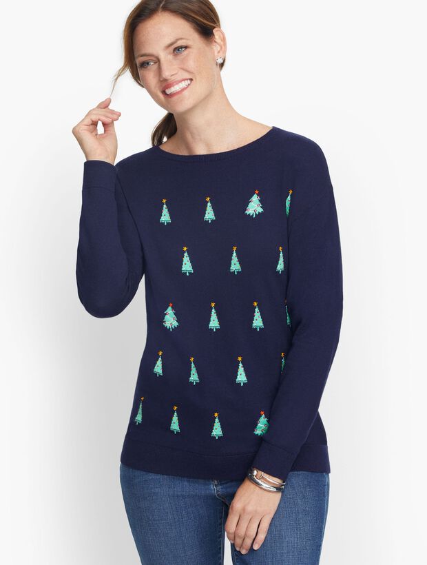 Super soft Holiday Tree Sweater | Talbots