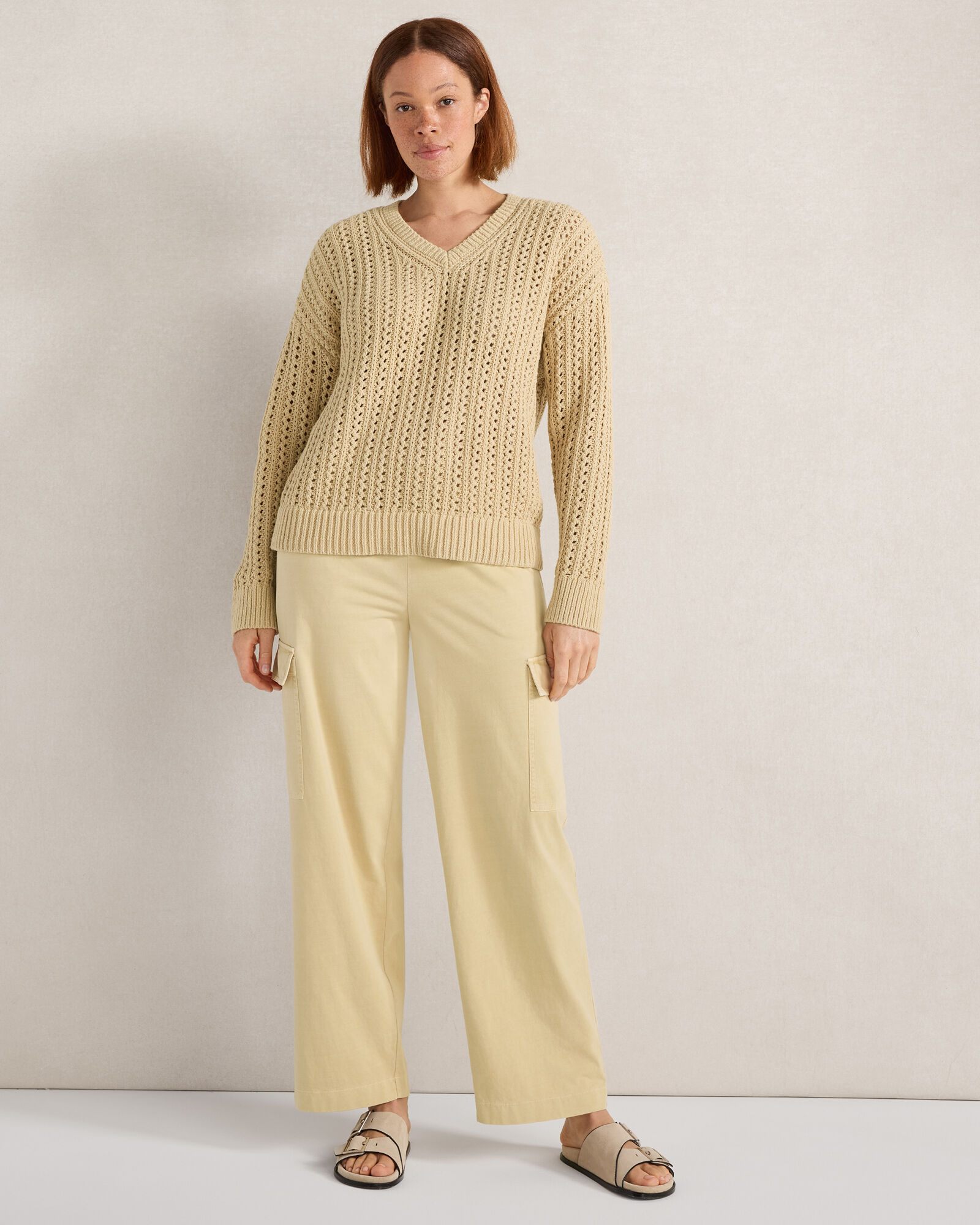 Garment-Dyed Organic Cotton Jersey Relaxed Cargo Pants