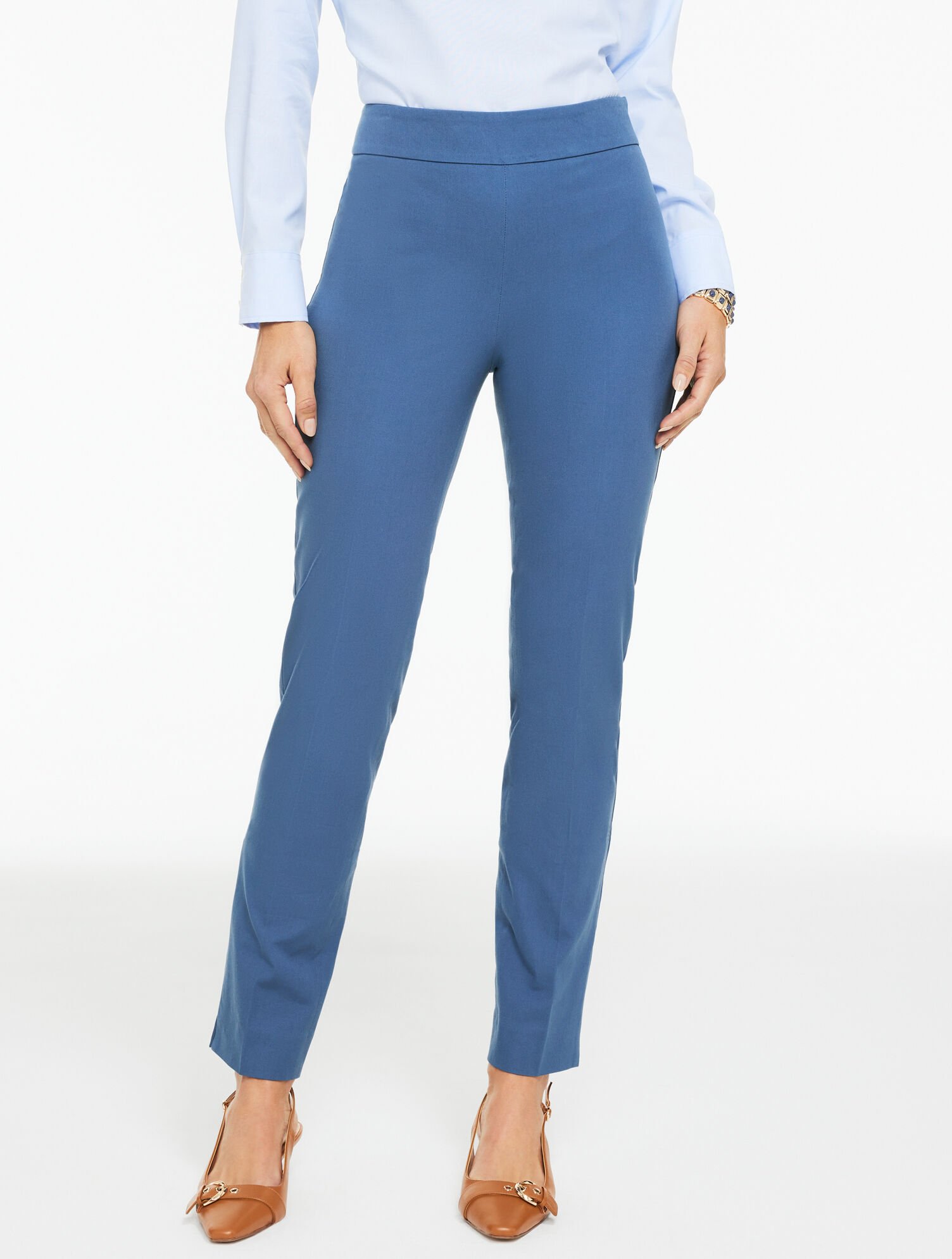 Talbots Chatham Cotton Bi-Stretch Slim Ankle Pants - Solid