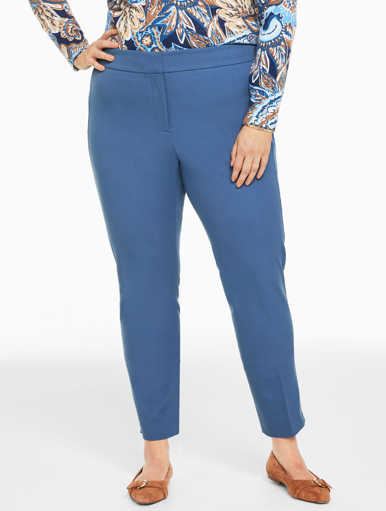 Plus Exclusive Talbots Chatham Cotton Bi-Stretch Slim Ankle Pants