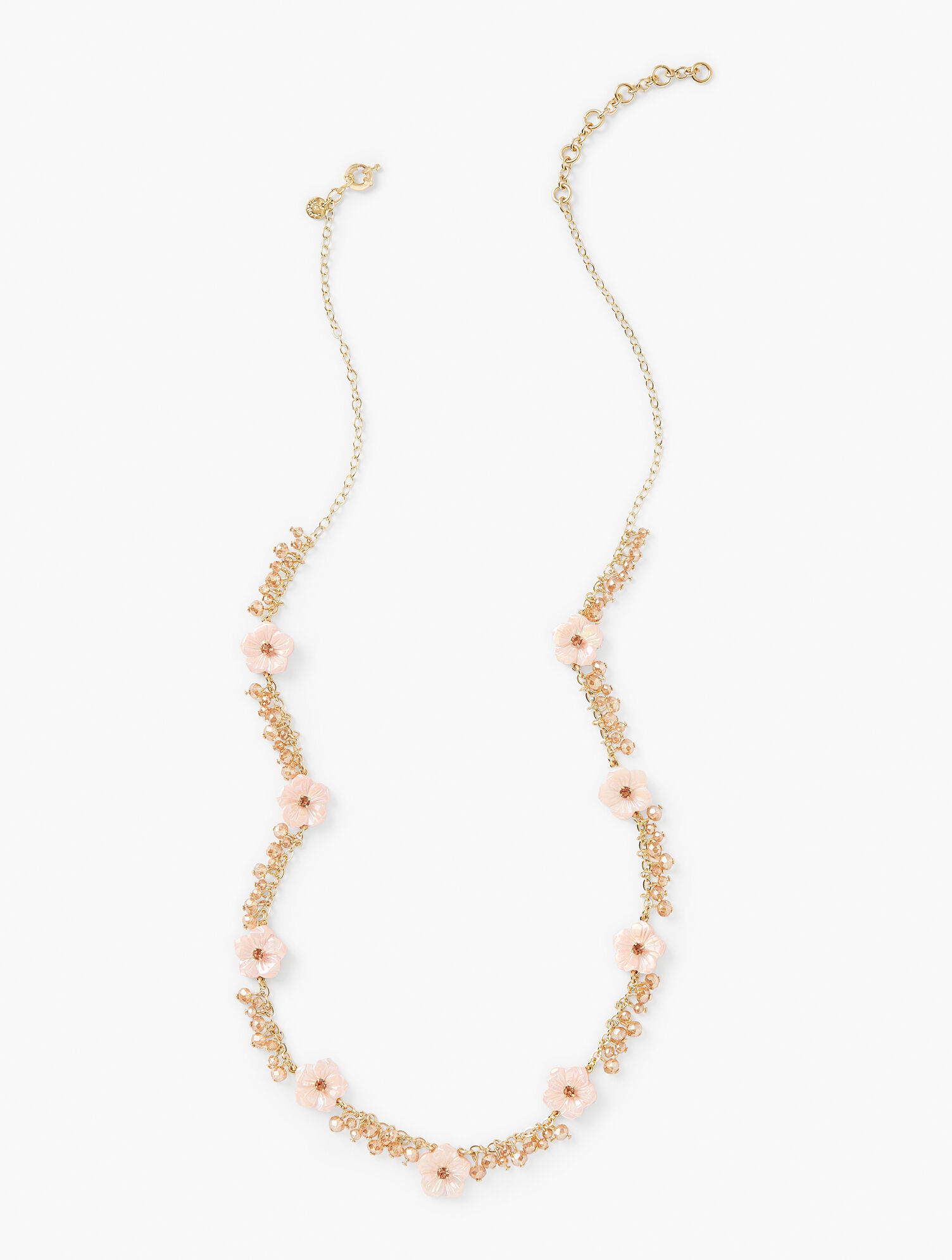Long Carved Flower Necklace