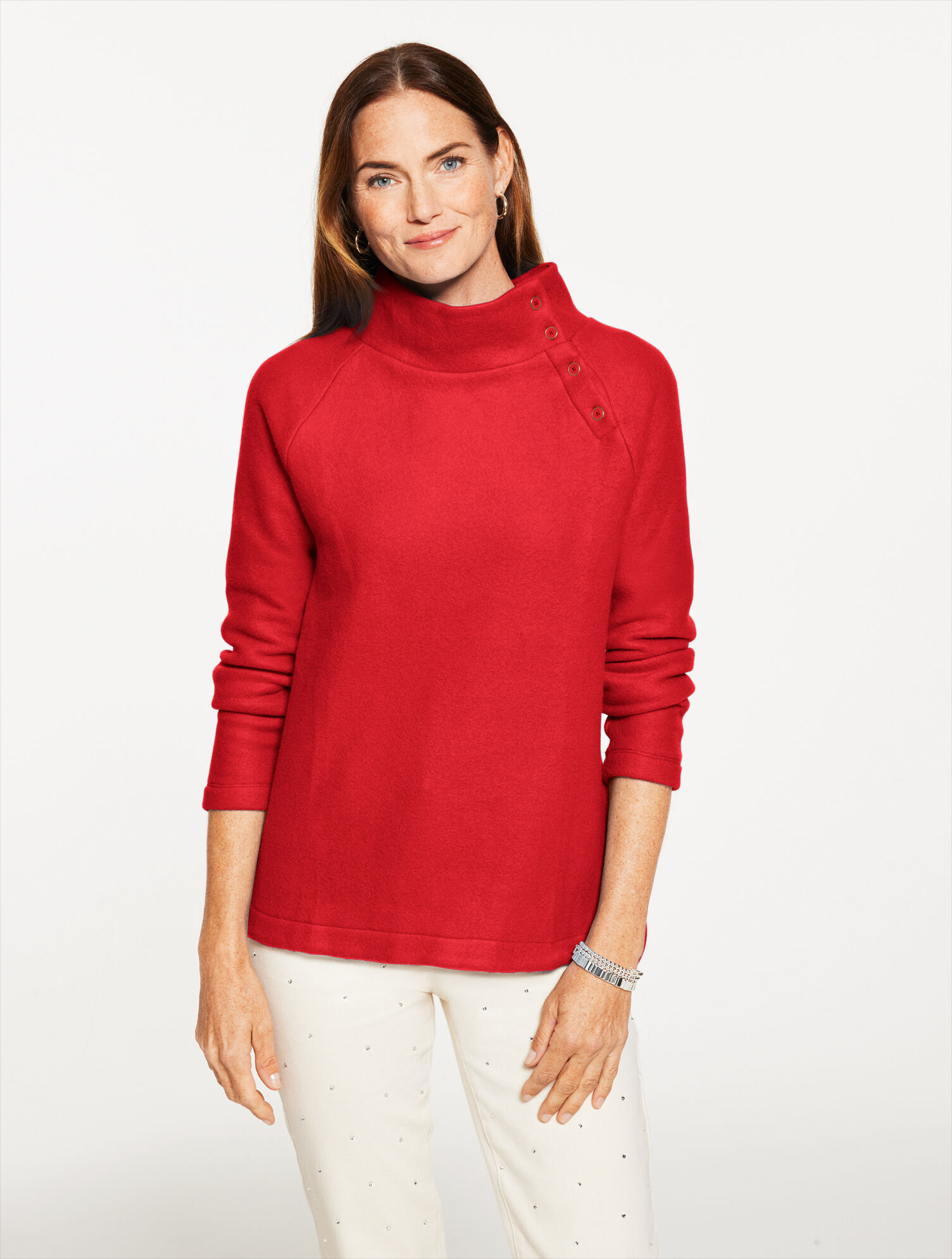 Fleece Mockneck Pullover | Talbots