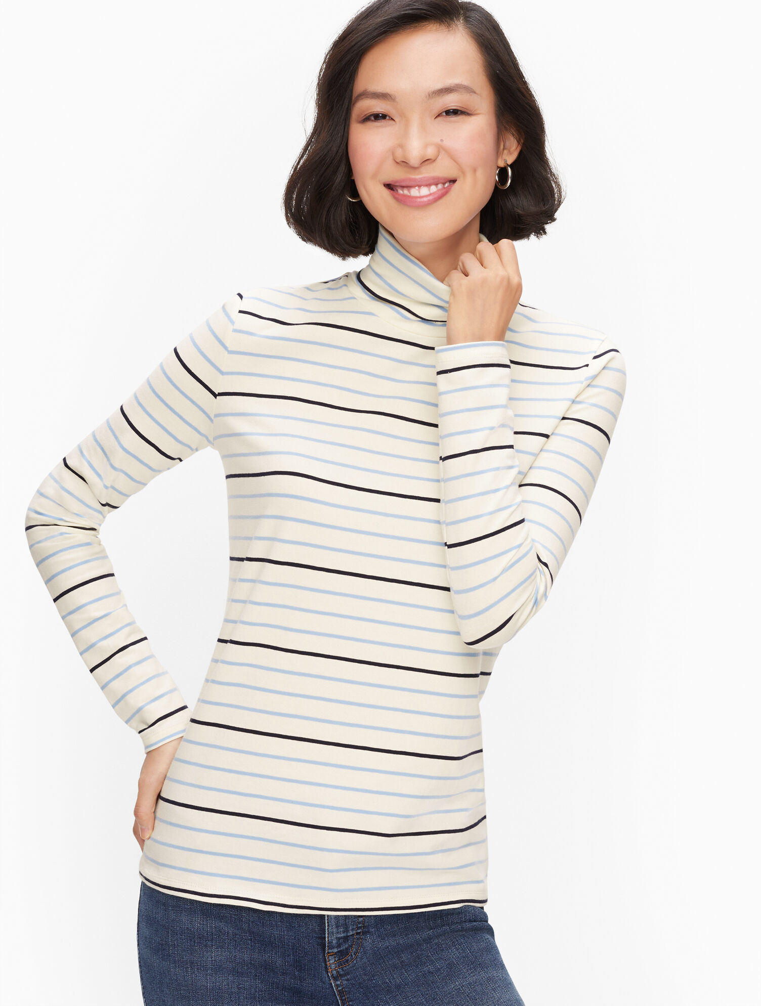 Cotton Turtleneck - Shoreham Stripe
