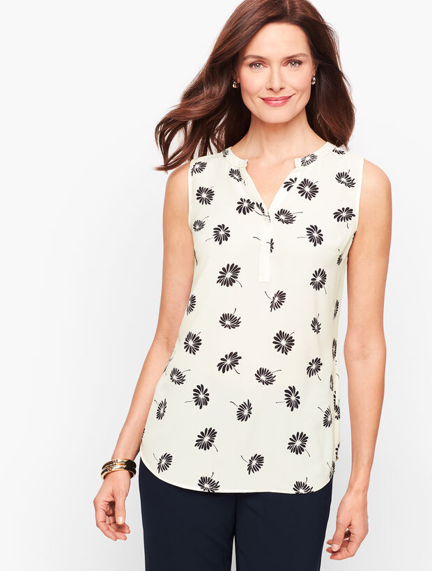 Sleeveless Floral Cutaway Popover | Talbots