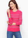 Cashmere Button Cuff Sweater - Stripe