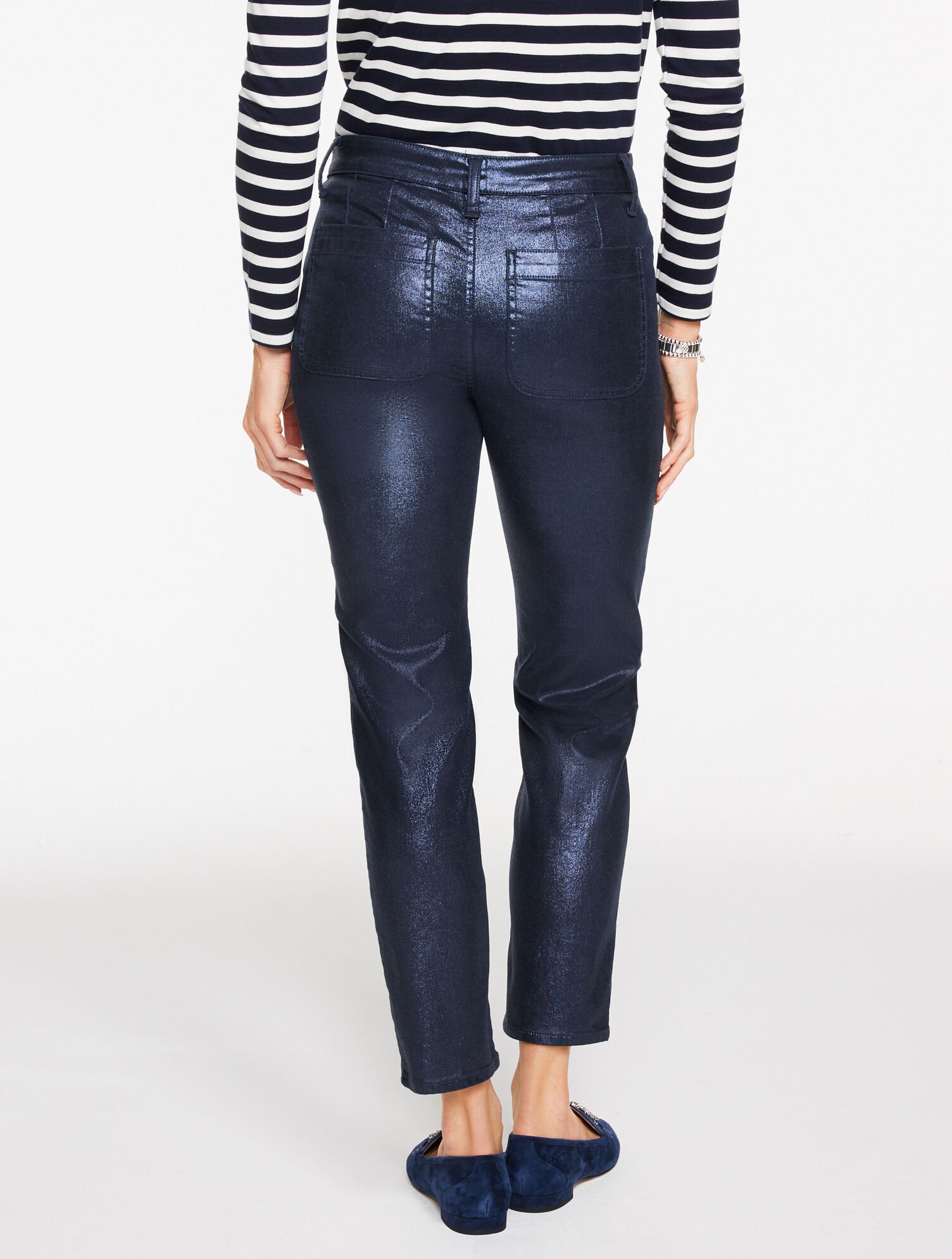 Slim Straight Ankle Jeans - Indigo Foil