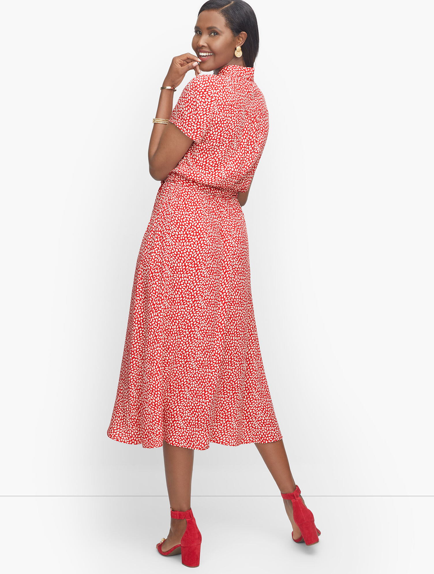 Leopard Tie-Waist Midi Dress