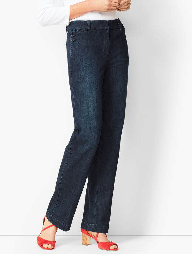 High-Waist Denim Trousers
