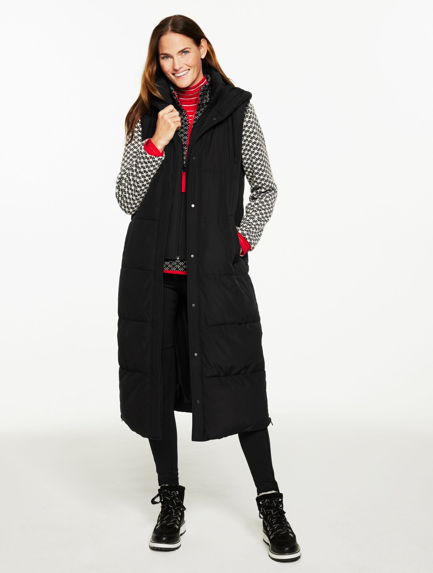 Hooded Long Puffer Vest