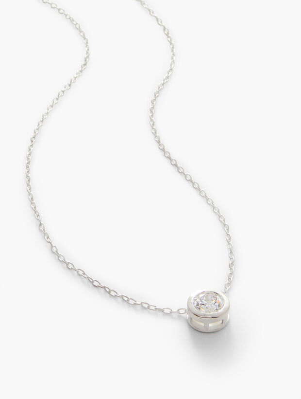 Sterling Silver Classic Stone Pendant Necklace | Talbots