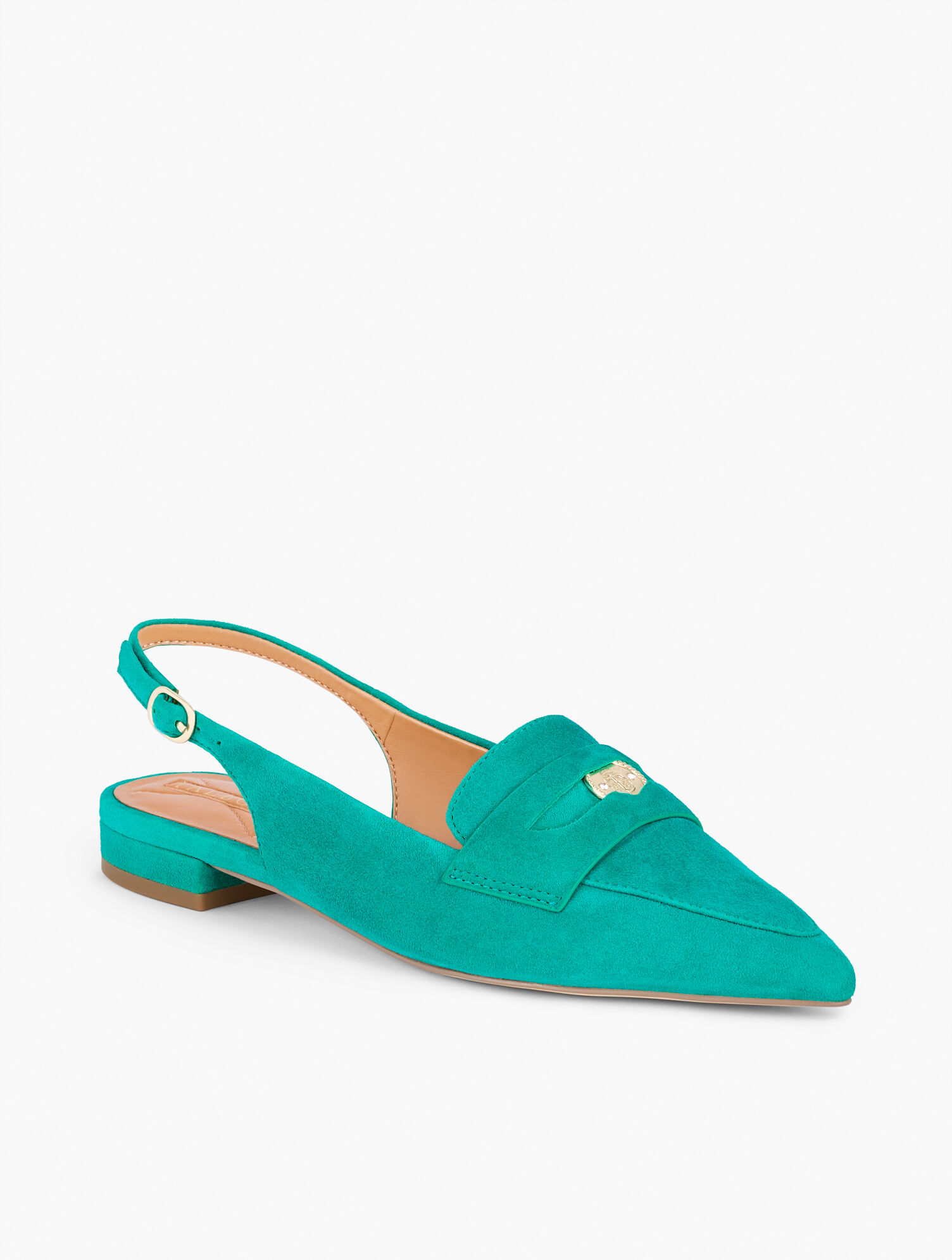 Scarlet Suede Slingback Flats