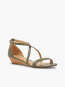 Capri Cross-Strap Mini-Wedge Sandals - Nappa Leather