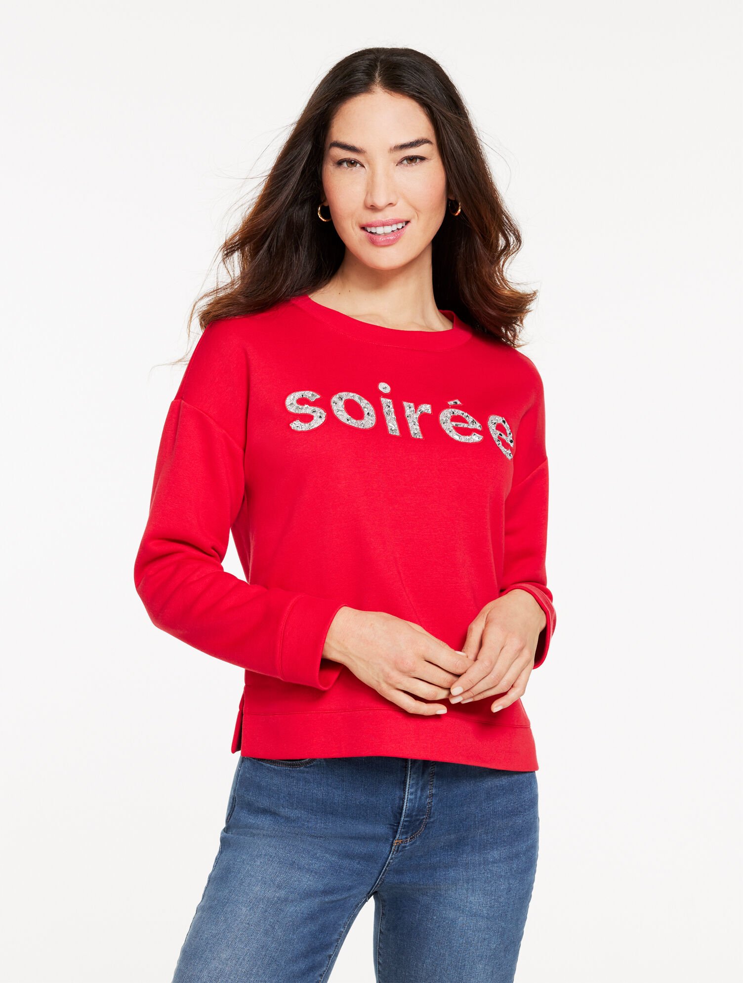 Embellished Crewneck Sweatshirt - Soir&eacute;e
