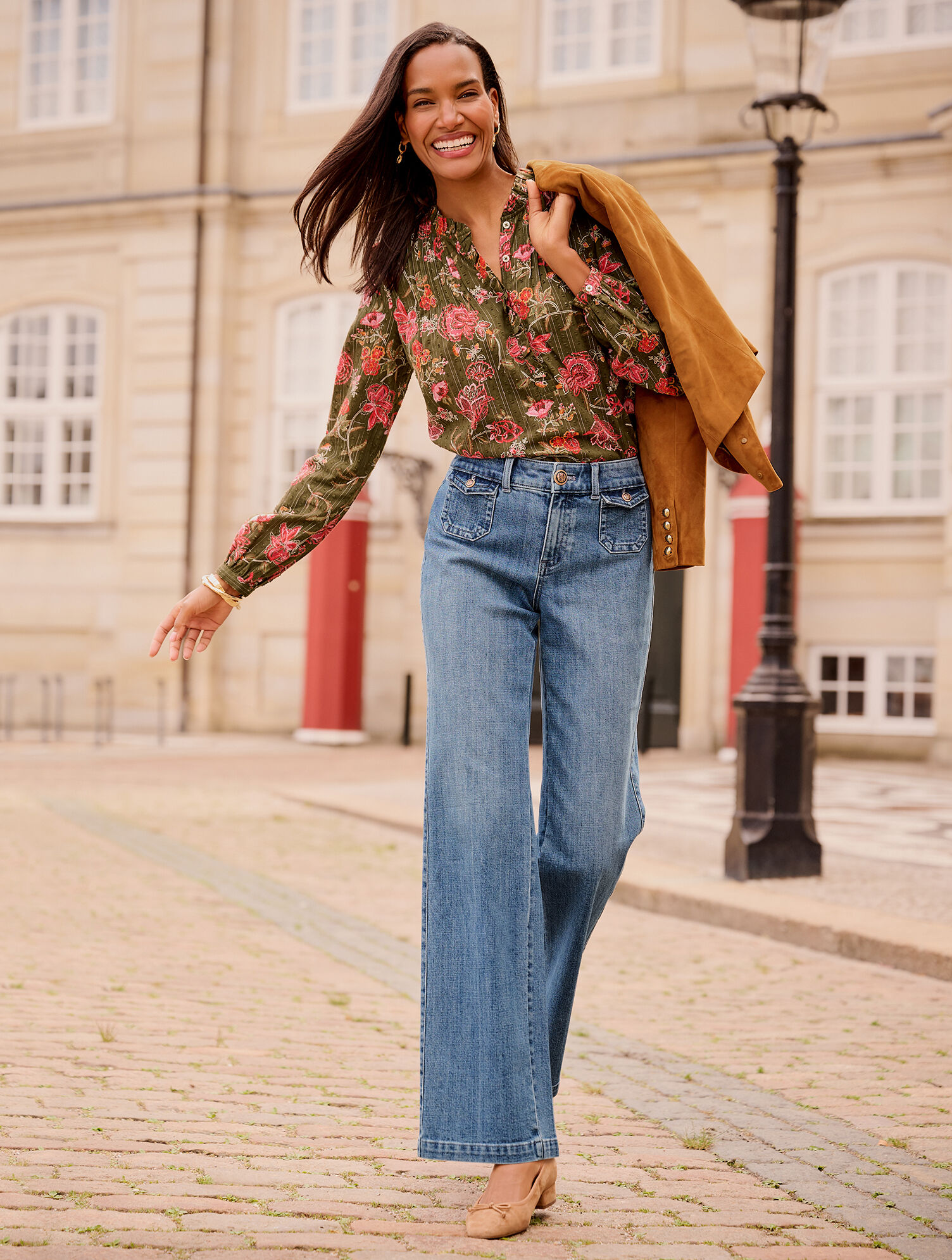 Pintuck Top - Graceful Floral