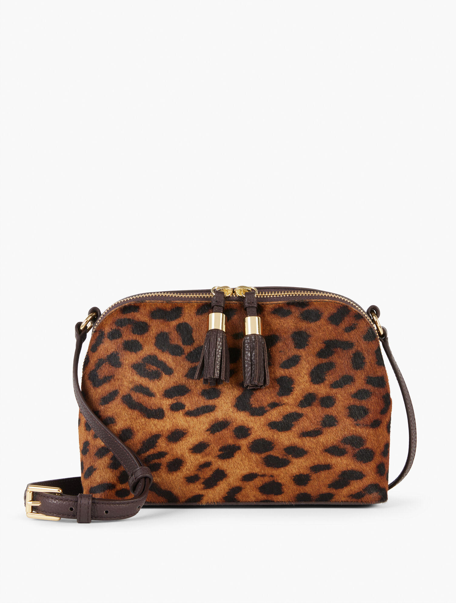 Crossbody Bag - Calf Hair Leopard - Medium Brown - 001 Talbots
