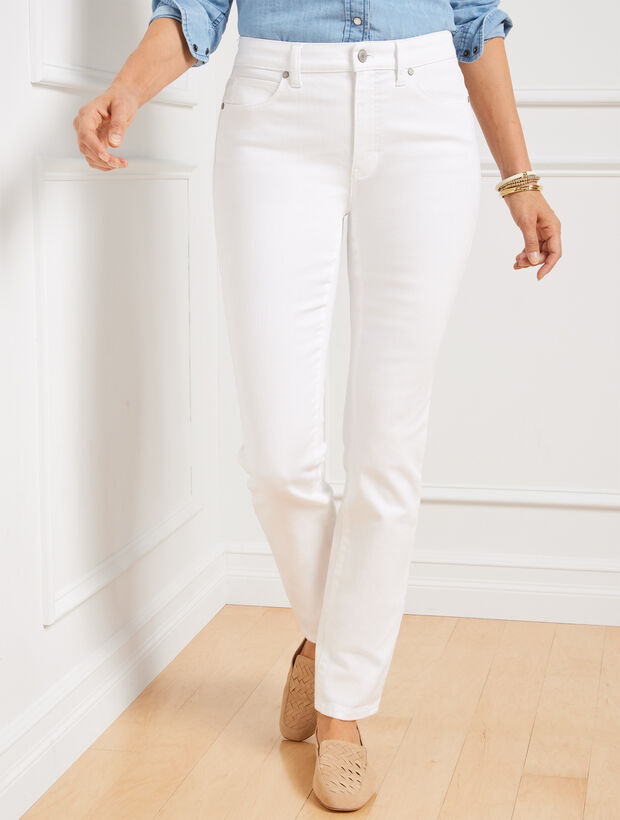 Talbots High-Waist Straight-Leg Jeans - White Curvy Fit