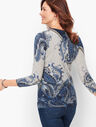 Cashmere Audrey Sweater - Feather Paisley