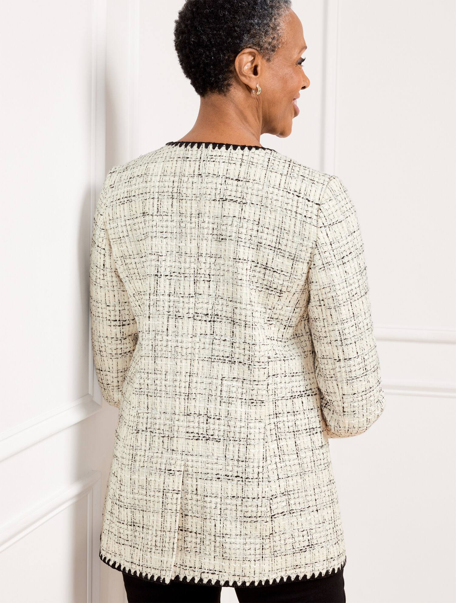 Tipped Tweed Blazer