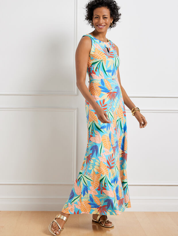 Jersey Maxi Dress - Gathered Leaves | Talbots