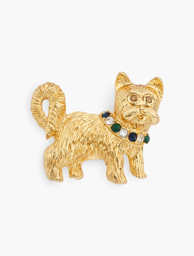 Yuletide Yorkie Brooch