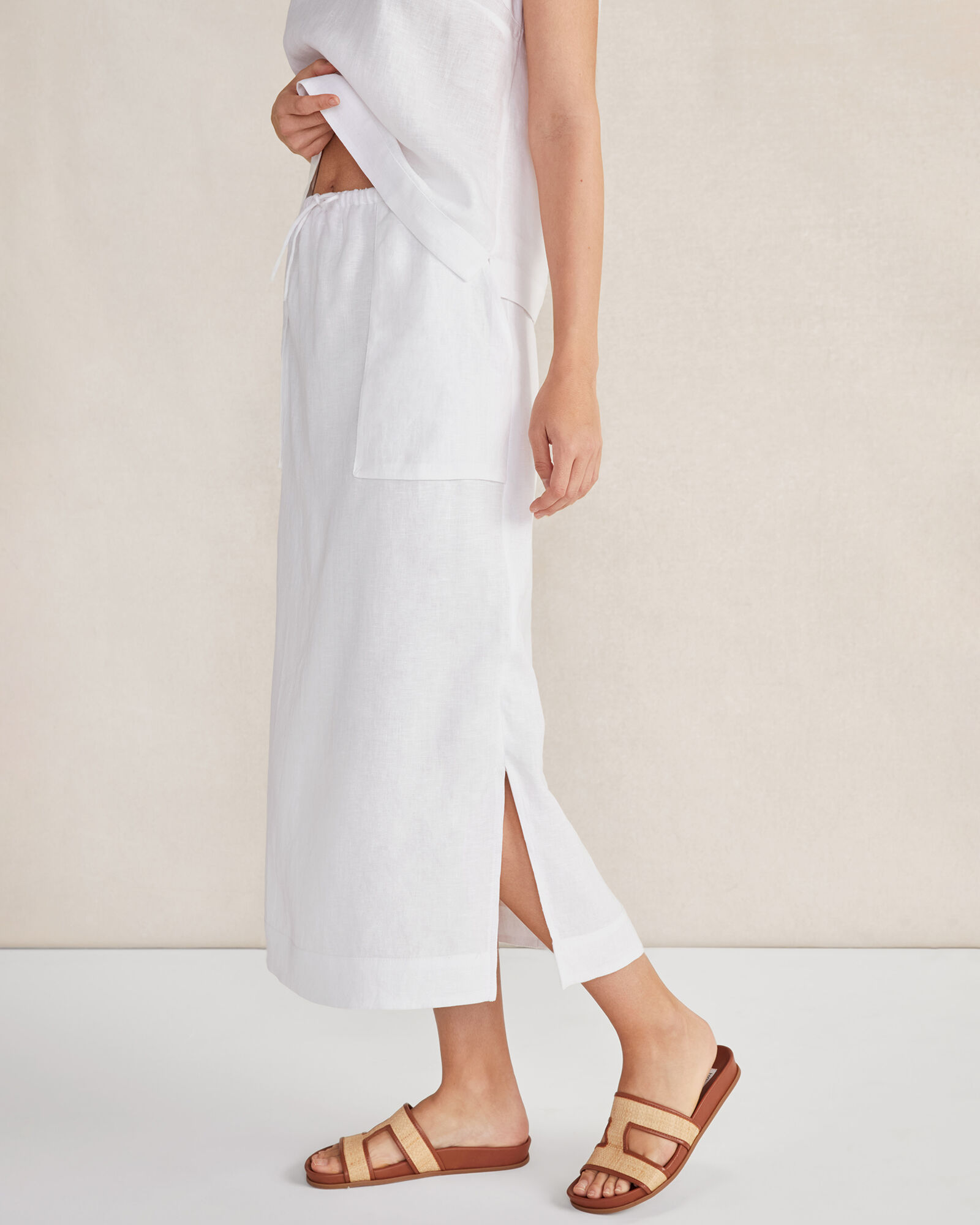 Linen Cargo Skirt - Lined