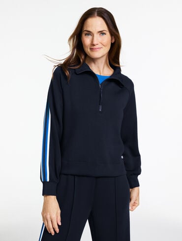 AirKnit Stretch Half-Zip Pullover - Stripe Tape