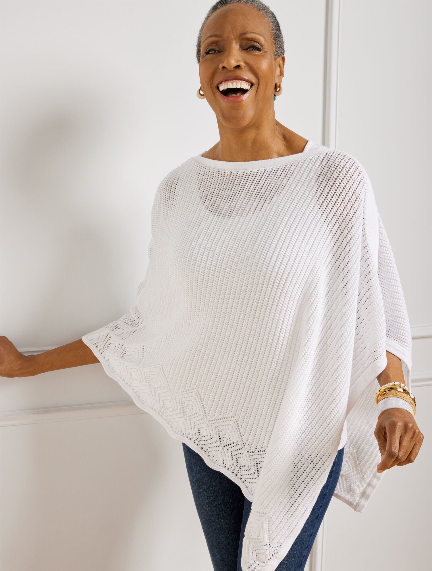Plus Size Crochet Poncho | Talbots