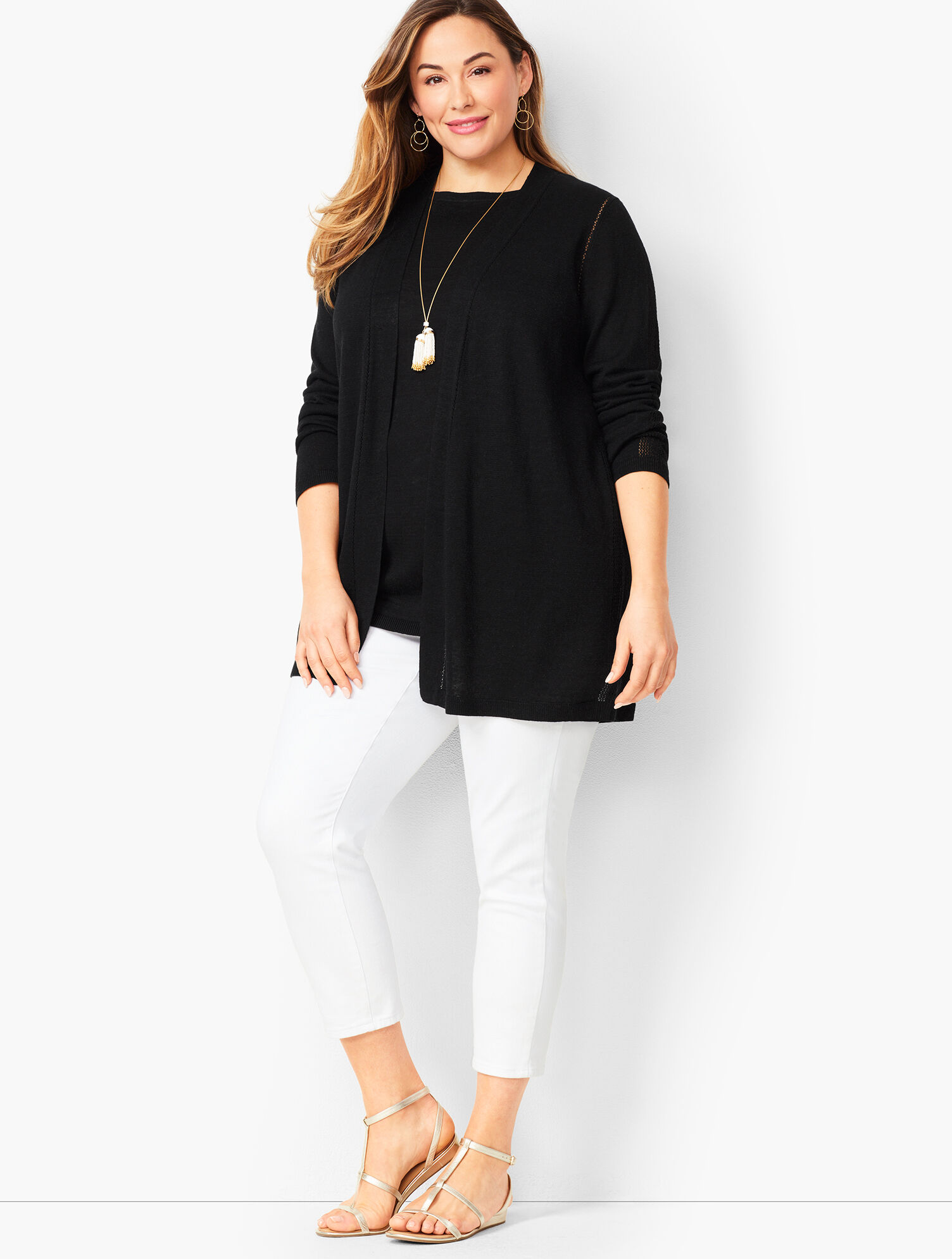 Open-Front Linen Cardigan