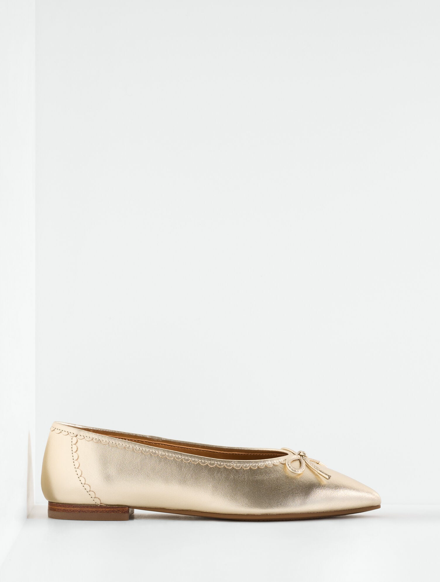 Payton Metallic Nappa Pointed Toe Ballet Flats