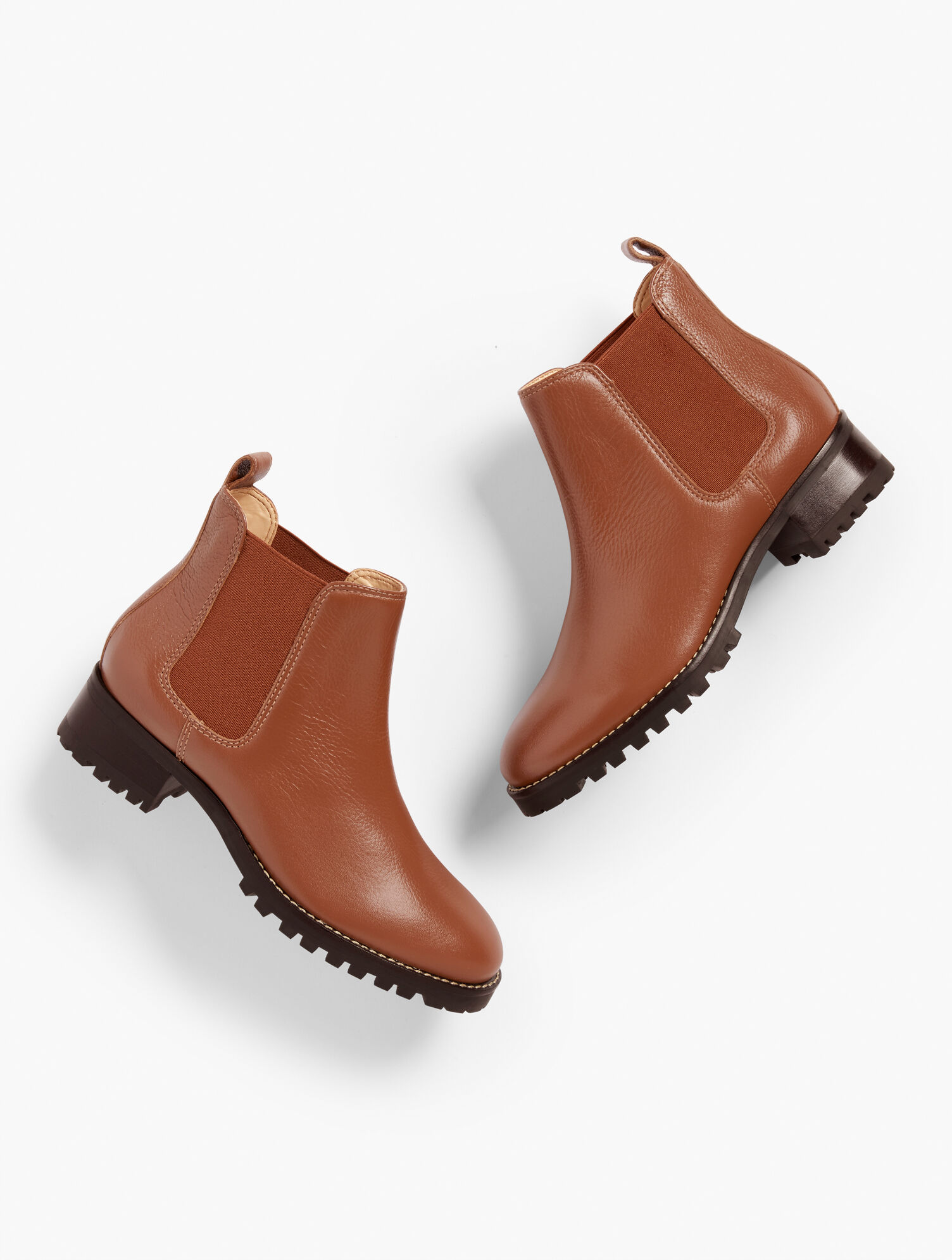 Tish Pebbled Leather Chelsea Boots