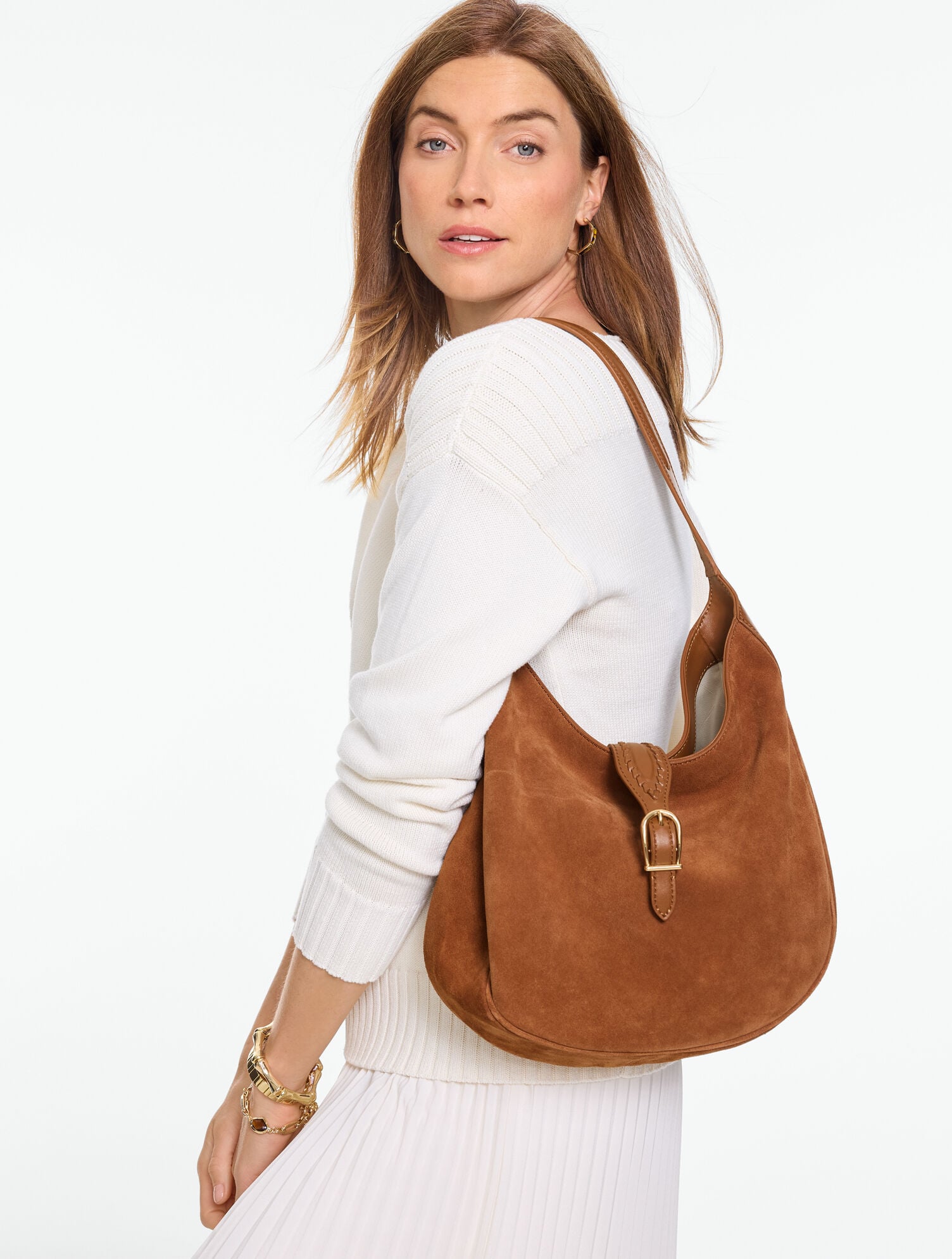 Suede Medium Hobo Bag - thumbnail 3
