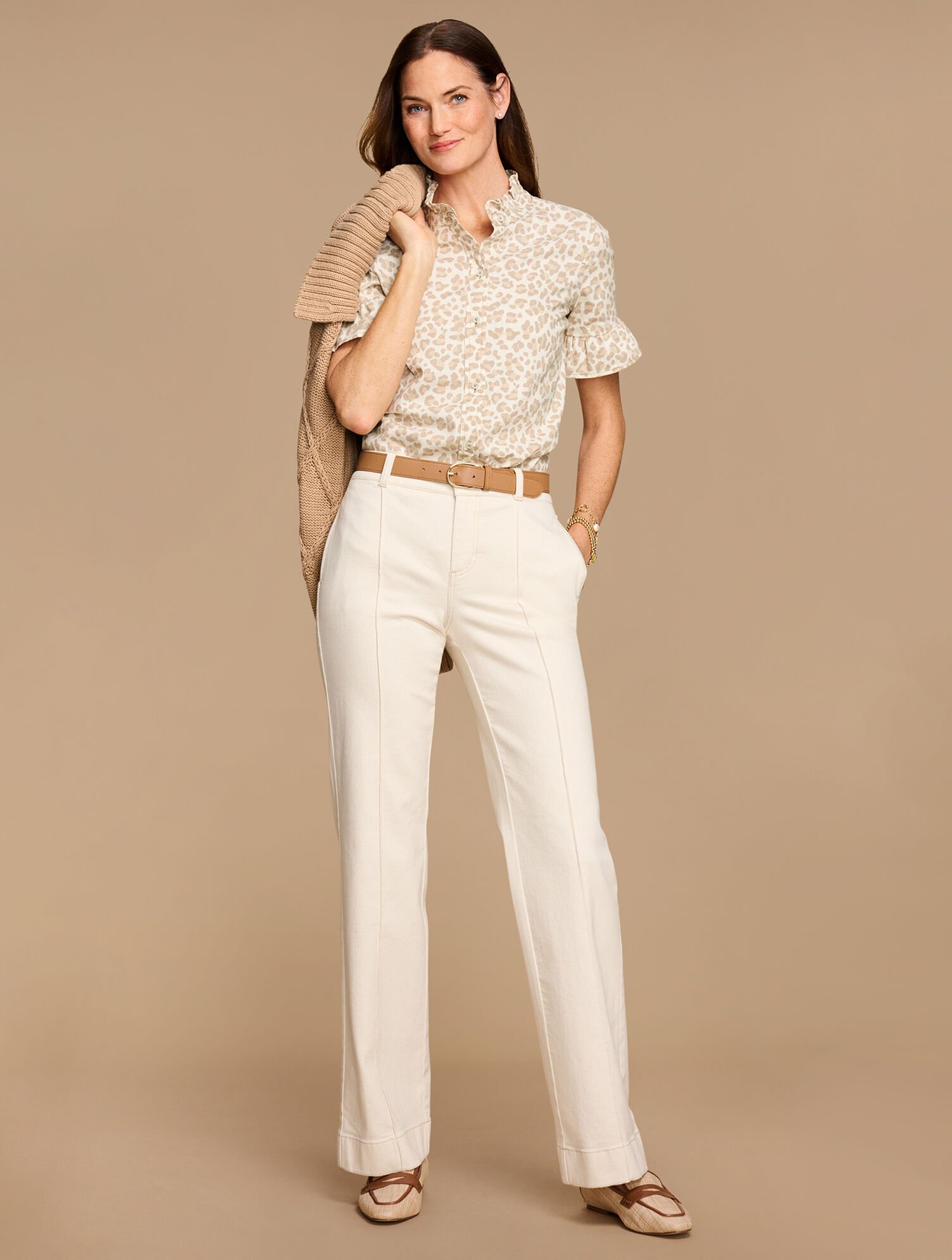 Ruffle Top - Alluring Leopard