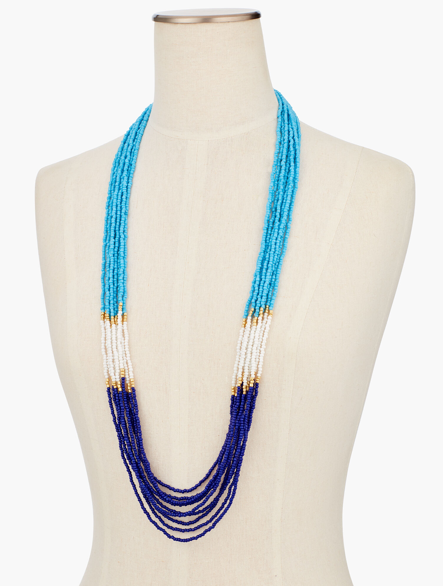 Long Multi-Strand Beaded Necklace