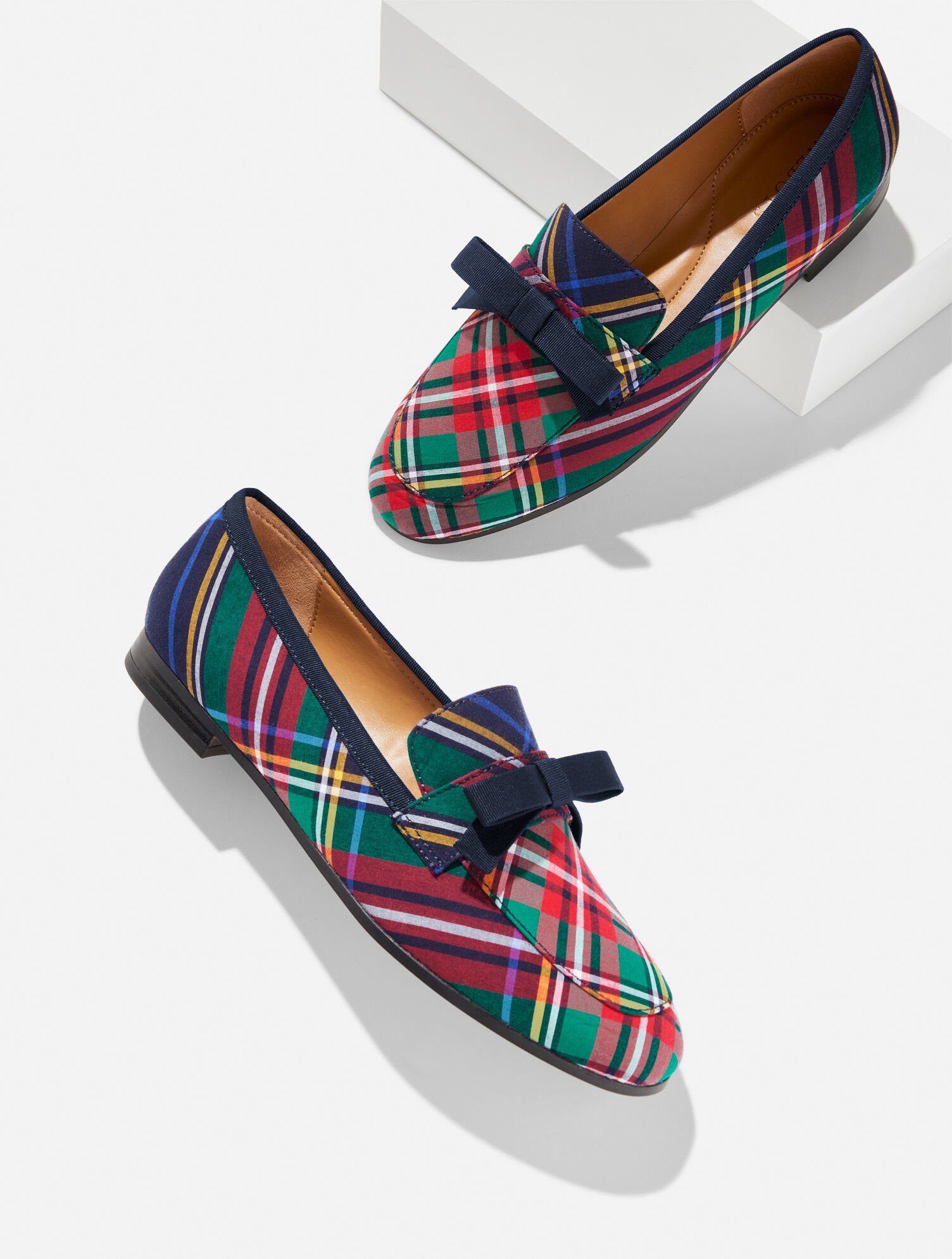 Katelyn Bow Loafers - Joyful Tartan