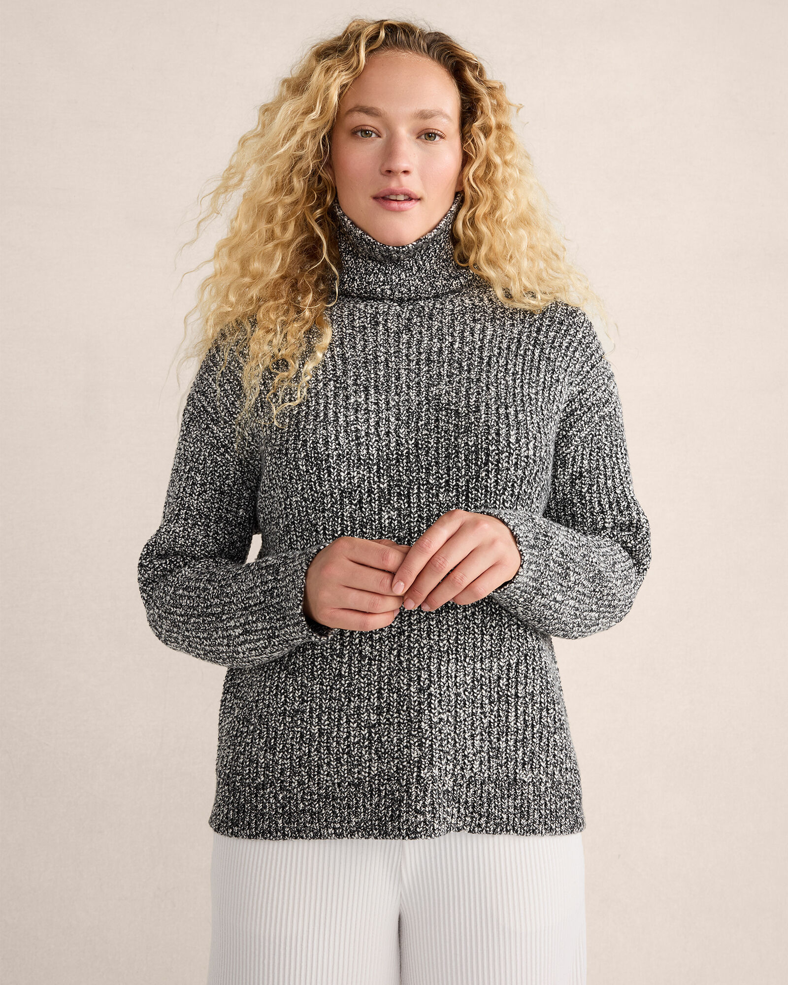 Marled Knit Turtleneck Sweater | Haven Well Within