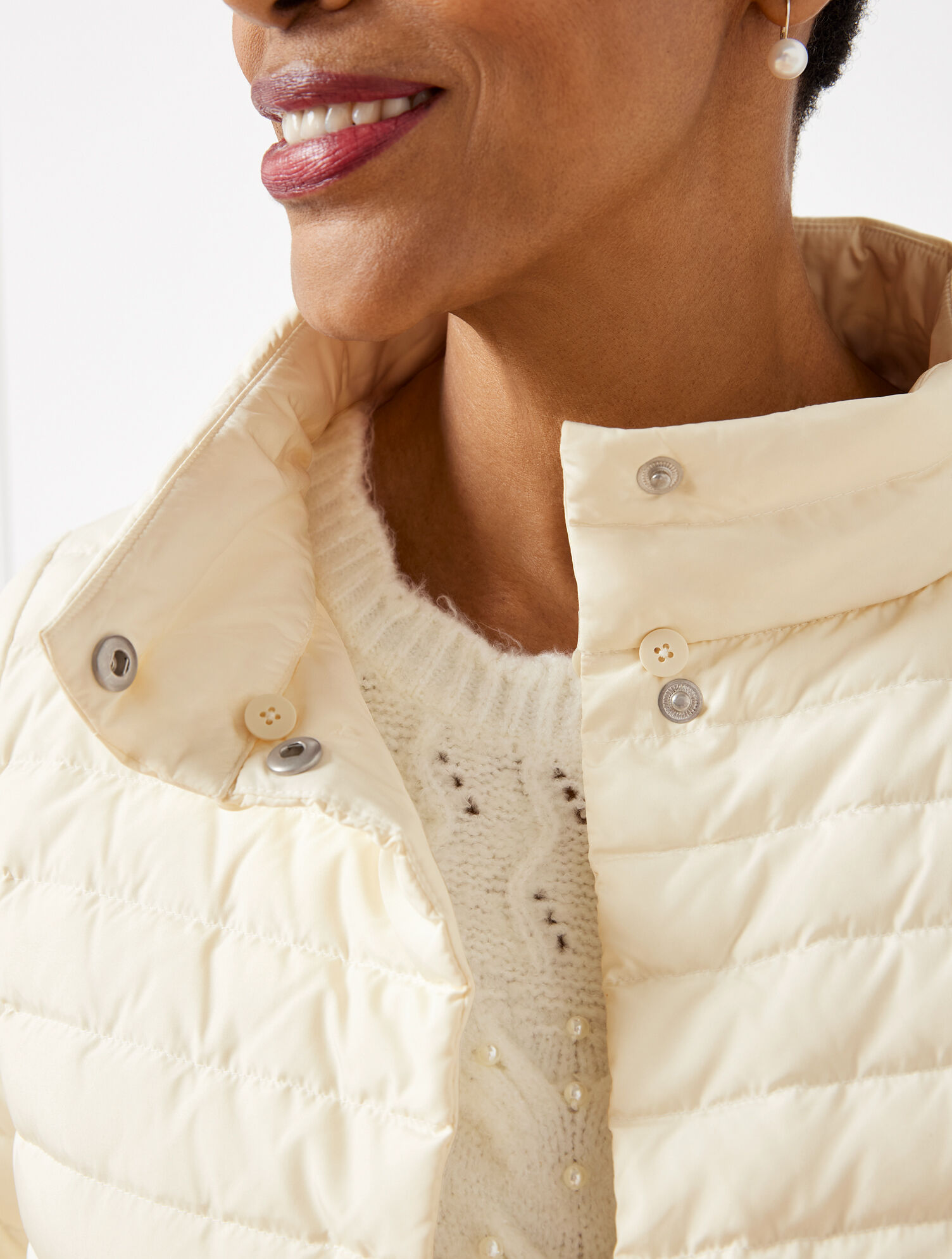 Faux Fur Collar Quilted Jacket